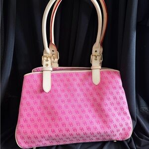 Dooney & Bourke Pink and Cream Shoulder Bag